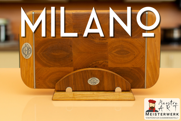 Premium Stirnholz Schneidebrett "Milano Maestro"