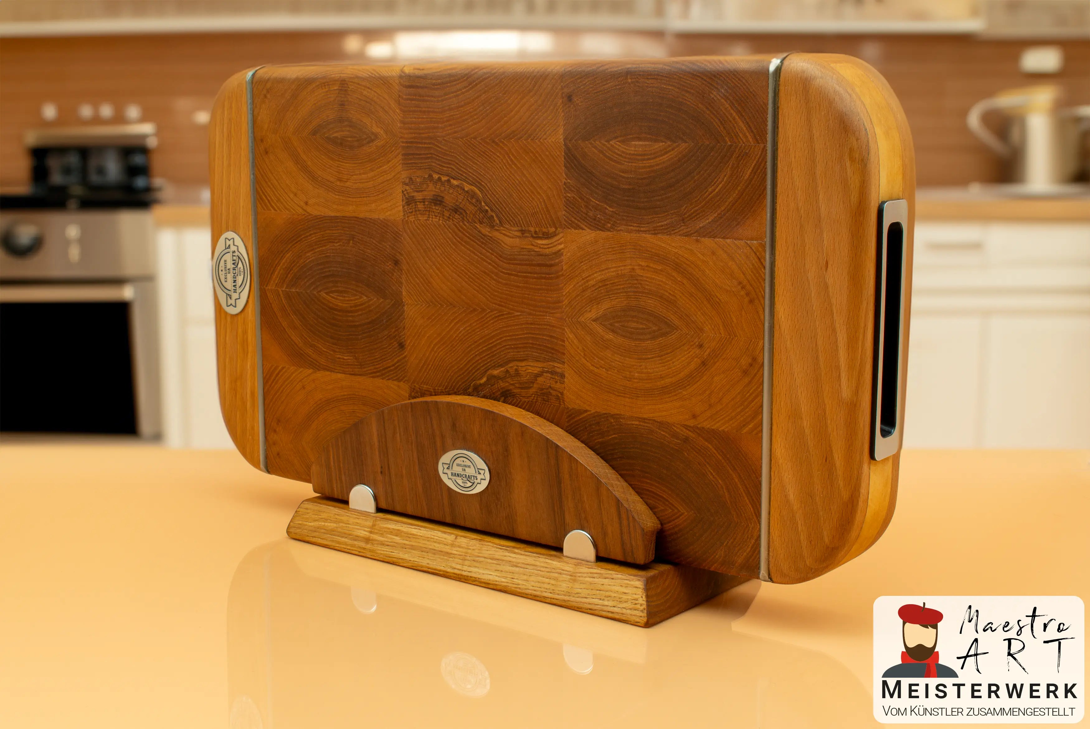 Premium Stirnholz Schneidebrett "Milano Maestro"