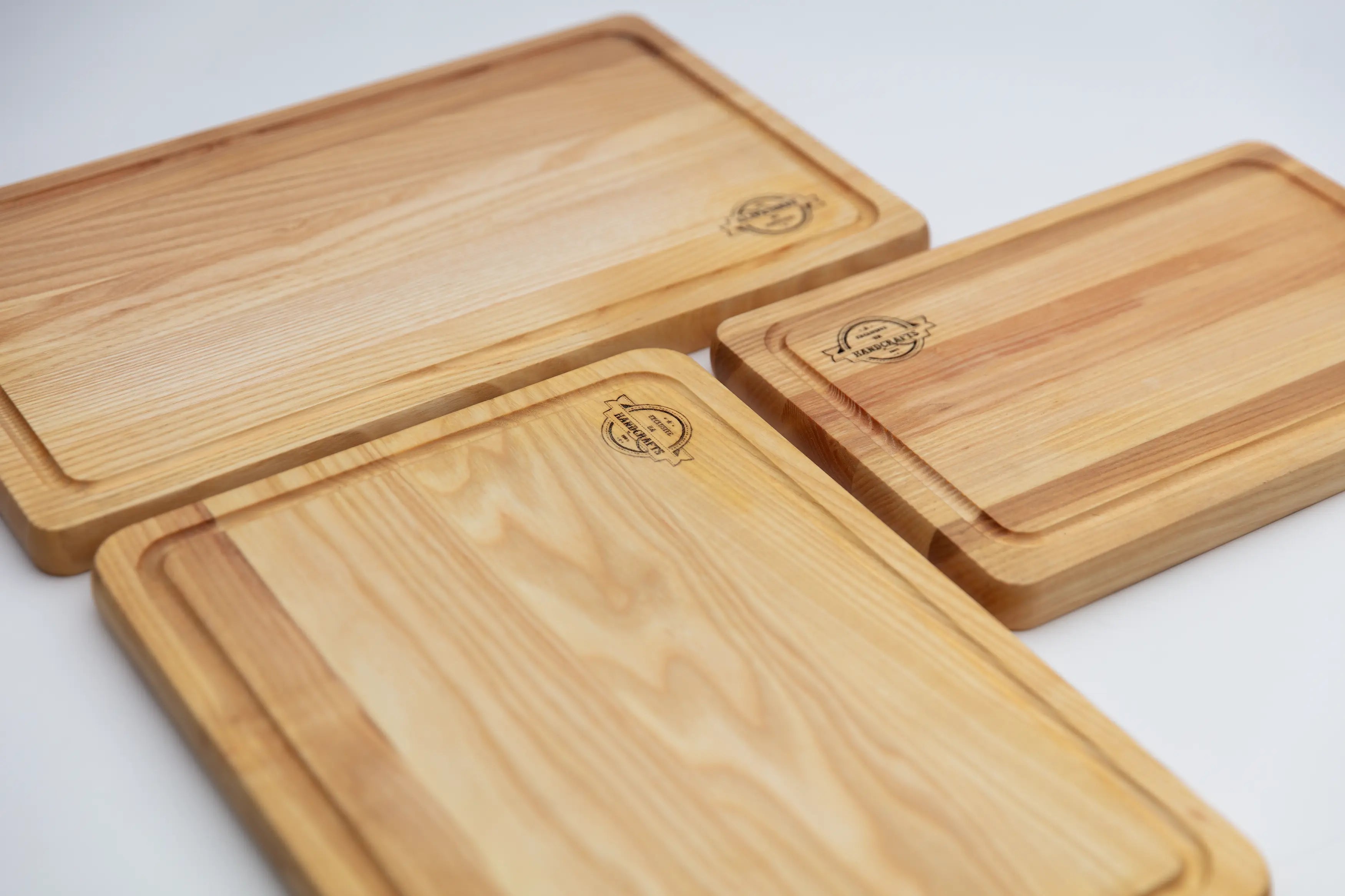 Längsholz Schneidebrett Esche 2cm - 3er Set