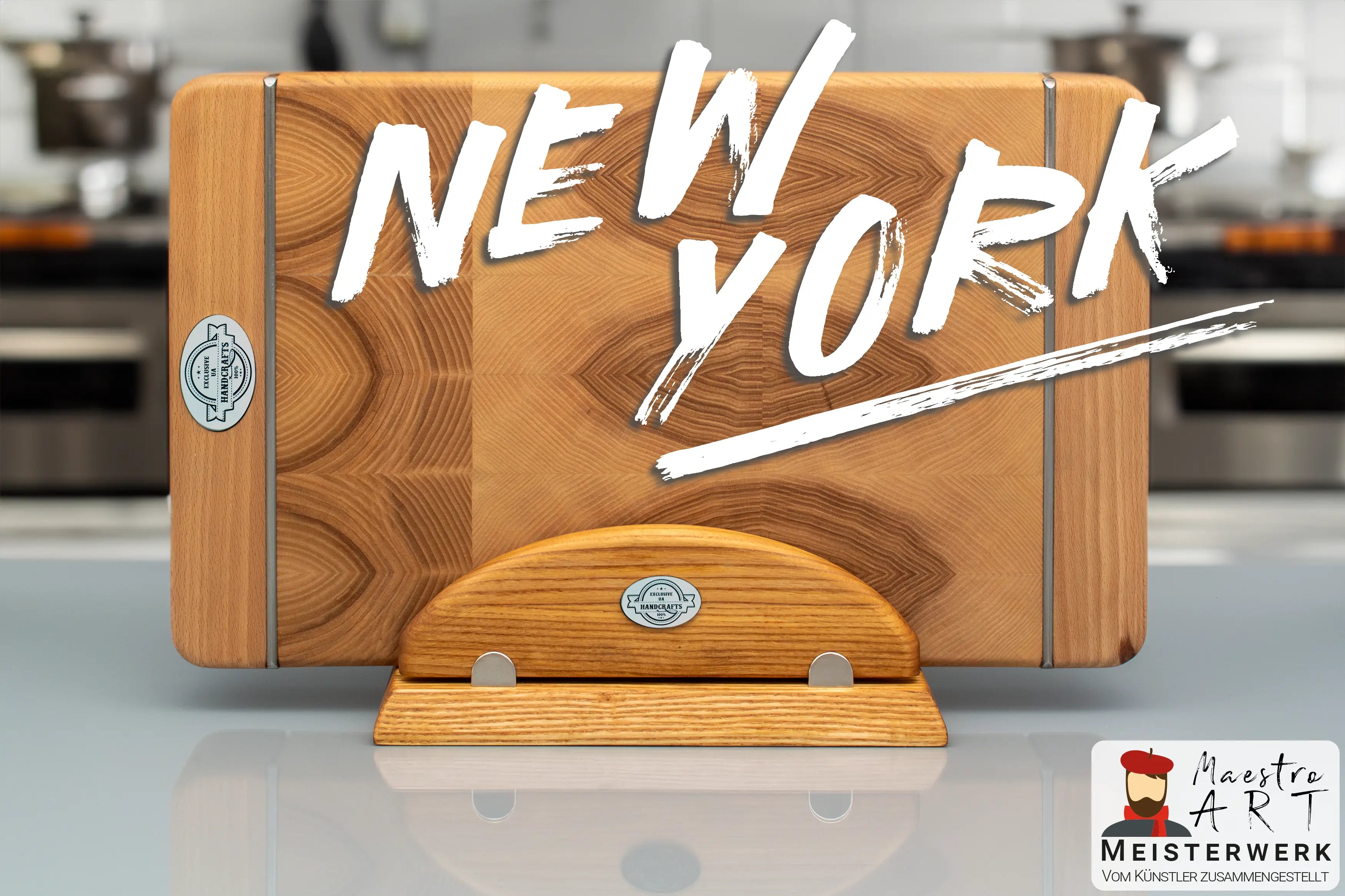 Premium Stirnholz Schneidebrett "New York Maestro"